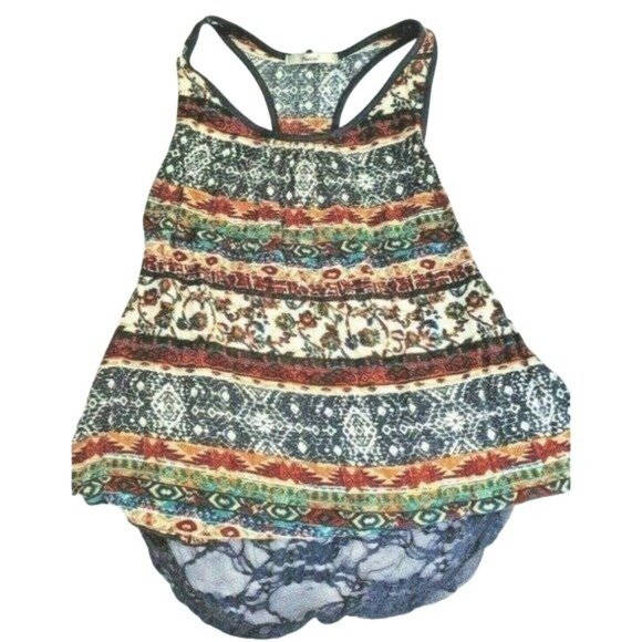 Papaya Womens Sleeveless Boho Print Top S - Picture 1 of 7